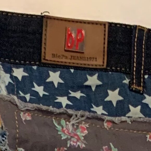 Bie Pa Patch Jeans 1971 Y2k Patchwork Straight leg Pants 27" x 29" - Picture 2 of 11